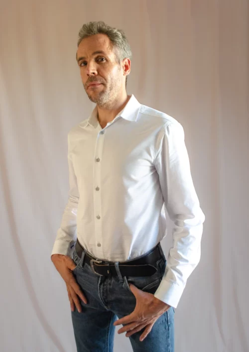 chemise signée clovis blanche cintrée