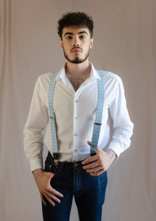 bretelles liberty bleu homme signée clovis