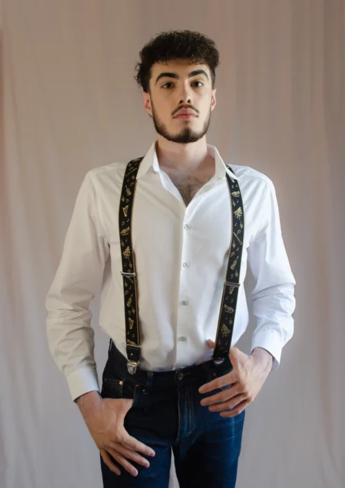 bretelles homme fantaisie musicien homme signée clovis