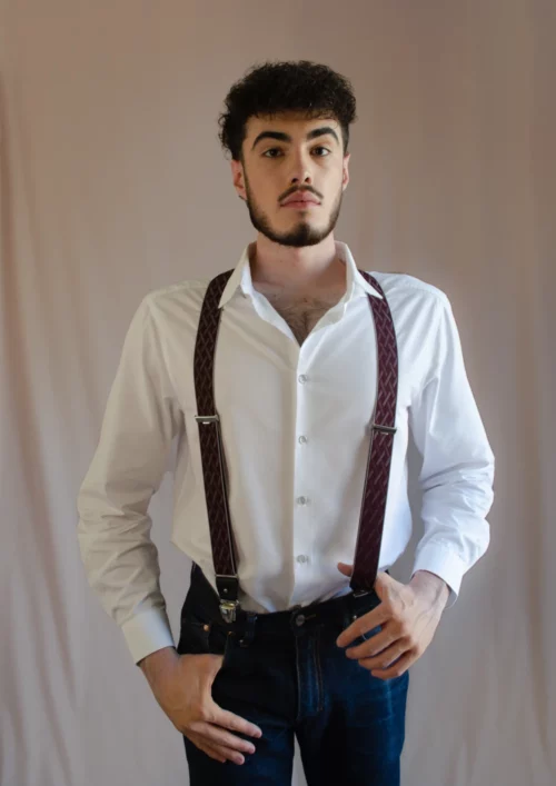 bretelles bordeaux made in france homme signée clovis