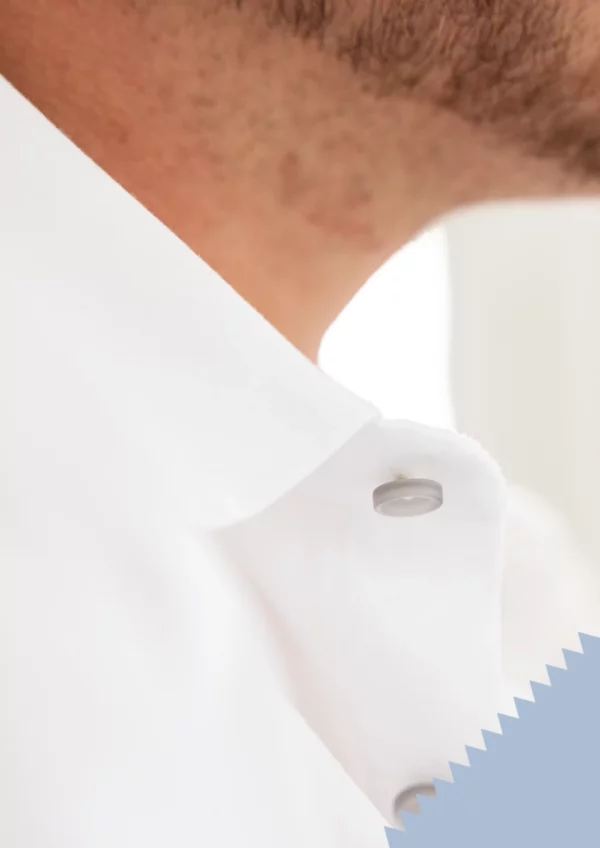 chemise bleu ciel coton bio homme signée clovis
