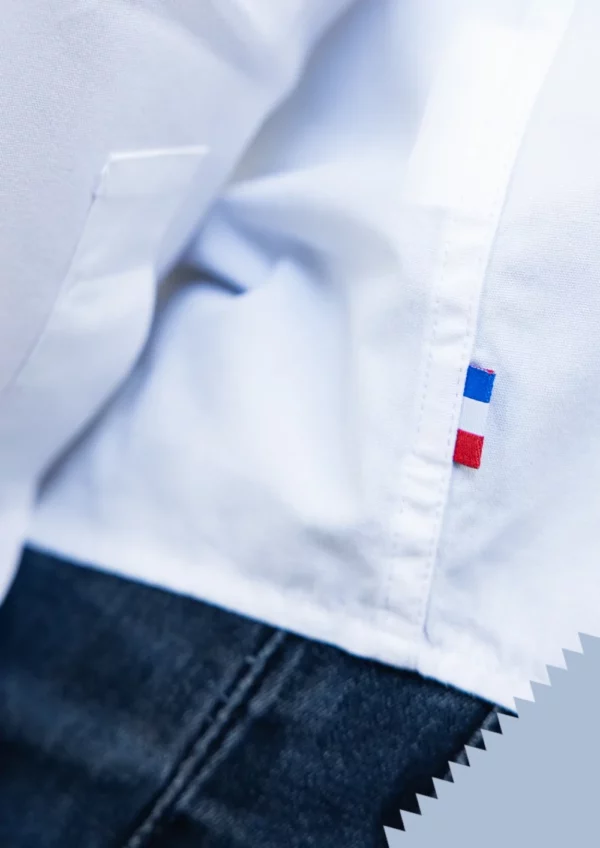 chemise bleu ciel coton bio homme signée clovis