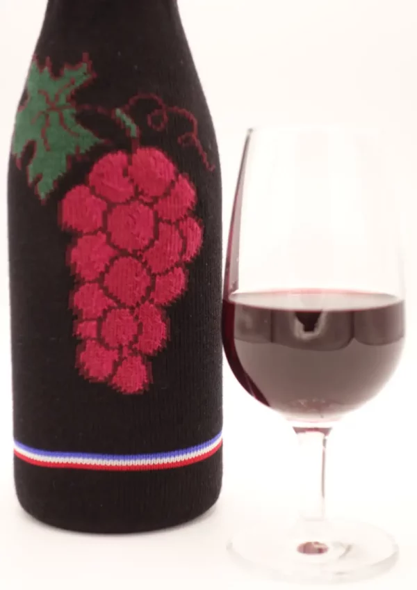 détails de la chaussette de dégustation à l'aveugle pour le vin signée clovis