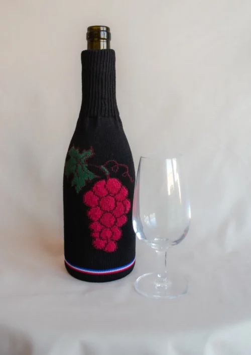 chaussette de dégustation à l'aveugle pour le vin grappe de raisin signée clovis