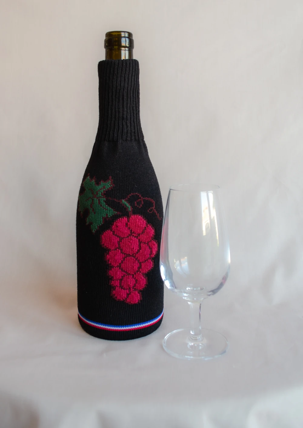 chaussette de dégustation à l'aveugle pour le vin grappe de raisin signée clovis