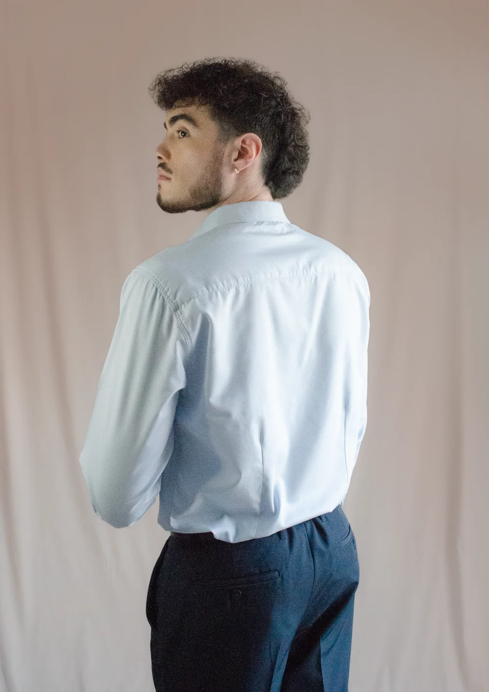 chemise signée clovis bleu ciel shino