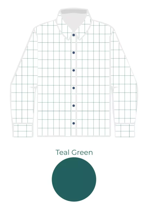 chemise carreaux homme coton bio couleur teal green visuel global