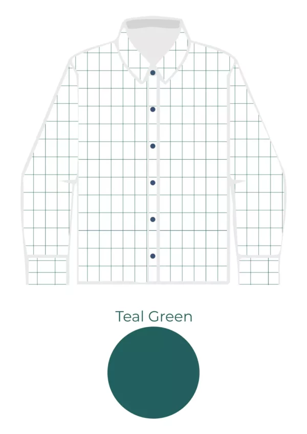 chemise carreaux homme coton bio couleur teal green visuel global
