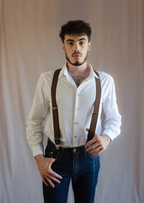 bretelles marine terracotta signee clovis