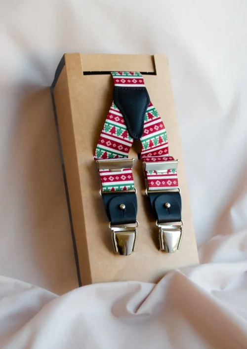 bretelles kitsch sapin noël signee clovis