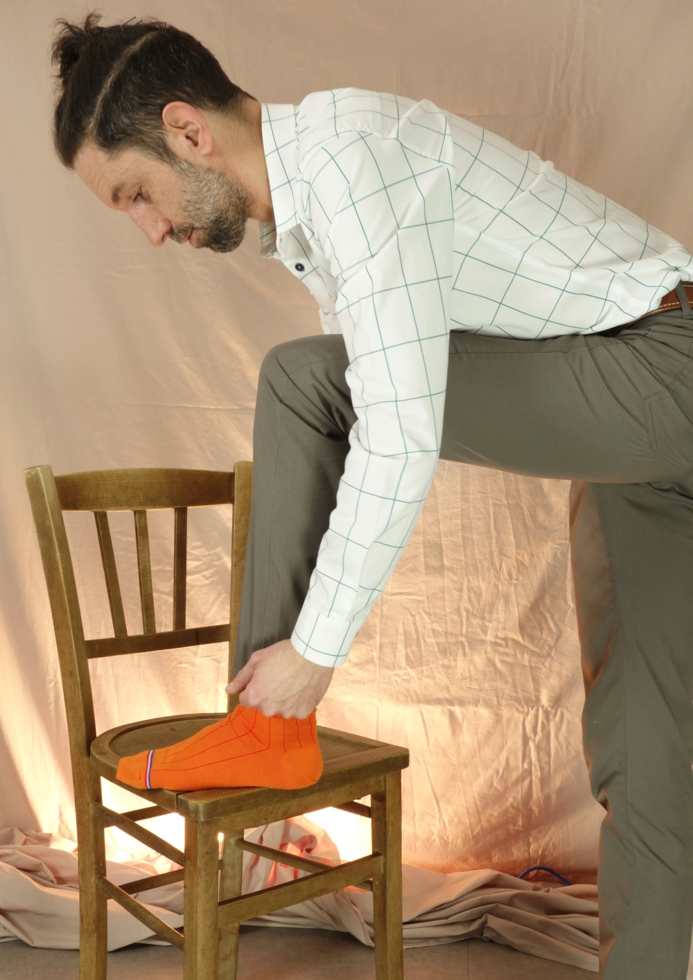 chemise teal green carreaux imprimé fabriquée en france signée clovis habillé