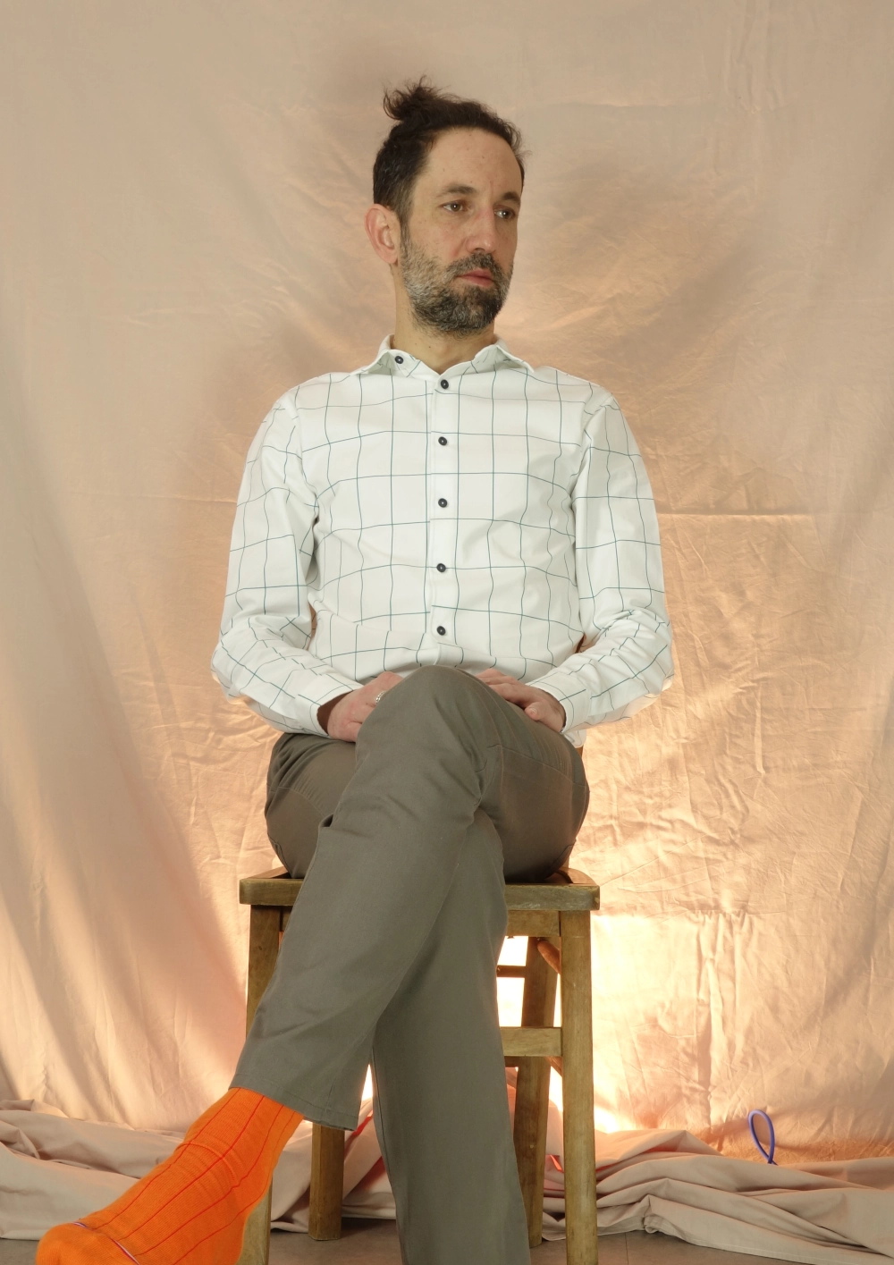 chemise teal green carreaux imprimé fabriquée en france signée clovis habillé